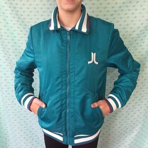 WESC ladies small Teal Blue cuffed light jacket